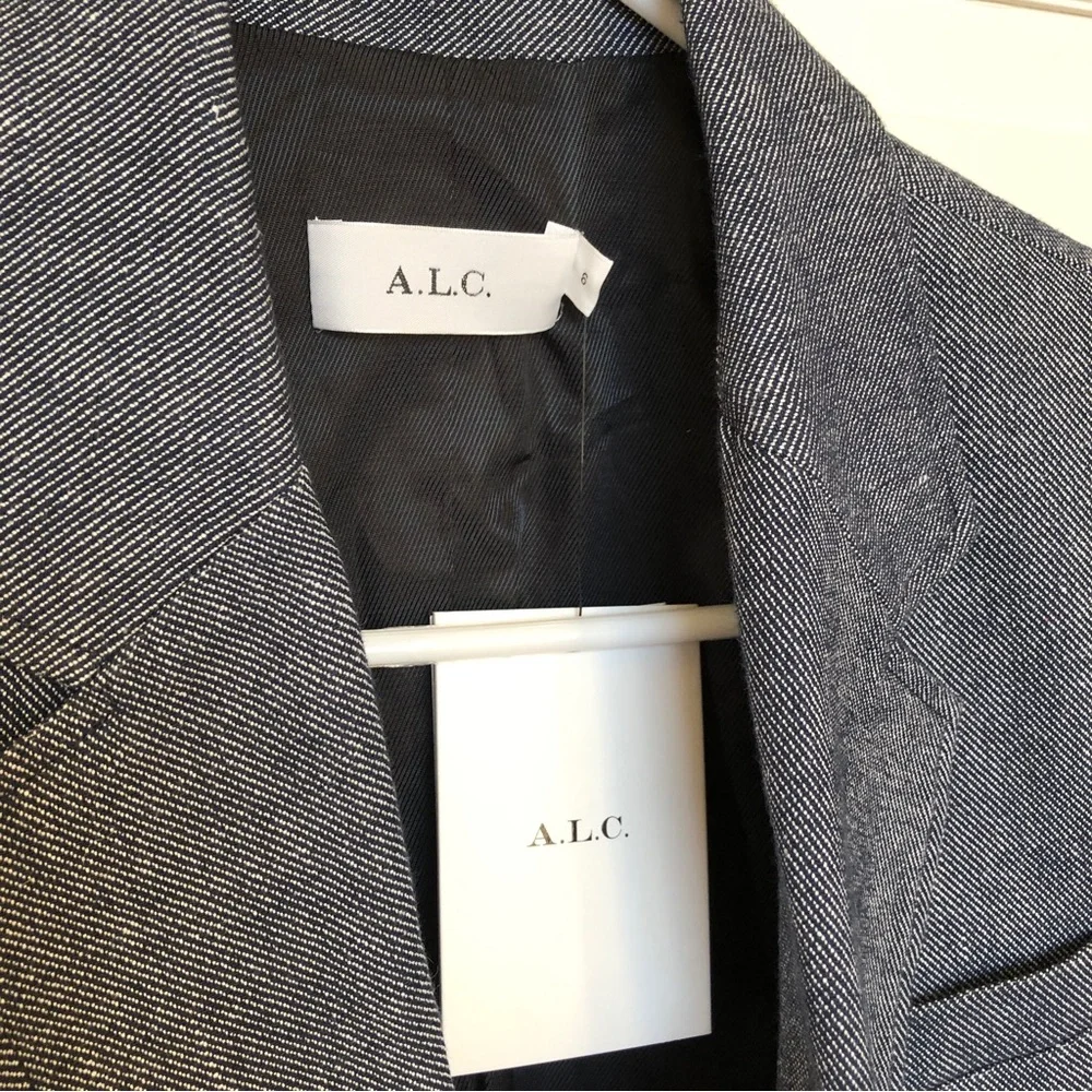 A.L.C. Cotton/Linen Blazer/Jacket Grey Single Button Size 6 - Picture 14 of 16